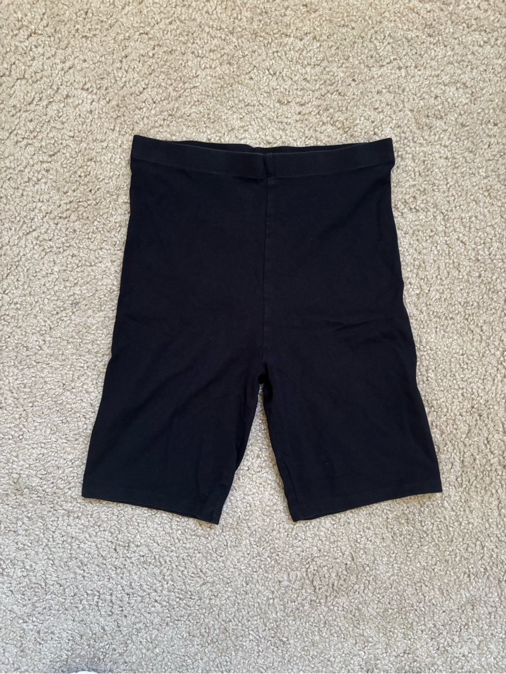 Black Cotton Biker Shorts